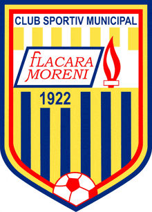 a logo for club sportiv municipal flacara moreni dated 1922