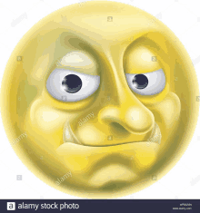 a cartoon illustration of a full moon with an angry expression