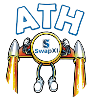 a logo for ath swapxl with a cartoon character