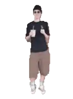 a pixelated image of a man wearing a black shirt that says rca
