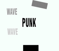 a black and white poster with the words punk wave and wave