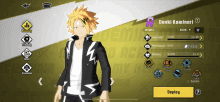 a screenshot of a video game with denki kaminari on it