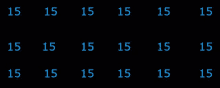 a black background with blue numbers on it