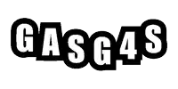 a black and white logo for gasg4s with a white background