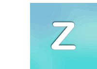 a blue background with a white letter z in the middle