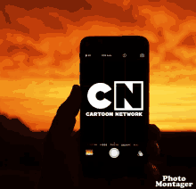 a person is holding a cell phone with the cartoon network logo on the screen