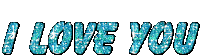 the word i love you is made of blue glitter on a white background