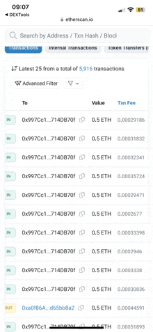 a screenshot of etherscan.io shows the latest 25 transactions