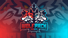 a logo for wolfpack esports with a fox and a wolf