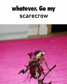 a picture of a scarecrow with the words whatever go my scarecrow