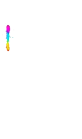 a rainbow colored drawing of the letter h