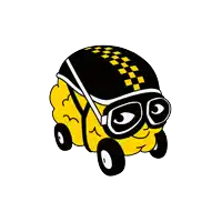 a cartoon brain wearing a helmet and goggles