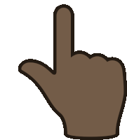 an icon of a hand pointing up with the index finger