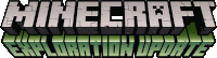 a logo for minecraft exploration update is shown on a white background