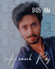 a man with the name hemesh raj written on his shirt