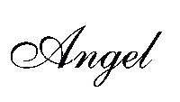 a white background with the word angel written in cursive