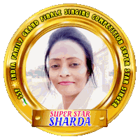 a picture of a woman in a gold frame with the name sharda on it