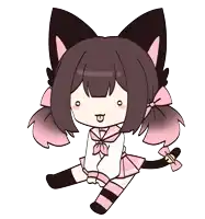 a drawing of a girl with cat ears and a bow on her hair