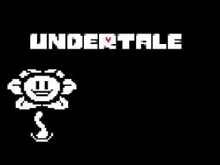 a pixel art of a flower with the words `` undertale '' behind it .