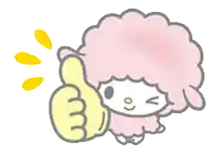 a cartoon of a sheep giving a thumbs up sign