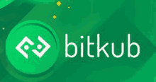 the logo for bitkub is a green circle with a white arrow pointing to the right .