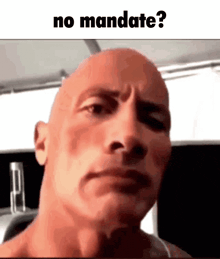 a close up of a man 's face with the words `` no mandate ? ''