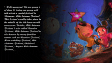 a poster that says hello everyone we are group 2 of class 7 today our group will talk about a special festival in vietnam mid-autumn festival