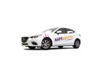 a white car with the word rapiexpress on the side