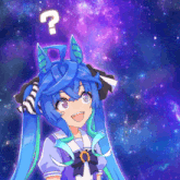a cartoon character with a question mark on her head