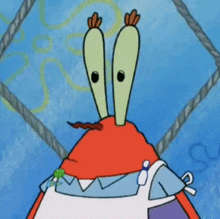 a cartoon character from spongebob squarepants wearing an apron