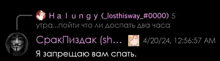 a screenshot of a text message from a person called halusgy