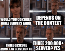 a meme that says would you consider three servers large