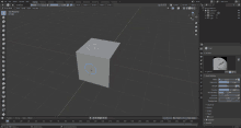 a 3d model of a cube is being created in a program called blender