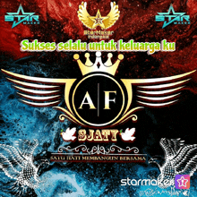 a logo for starmaker indonesia with a crown and the letter af