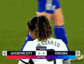 a soccer game between leicester city and chelsea with a full time score of 0 to 4