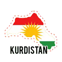 a picture of a kurdish flag with the words kurdistan below it