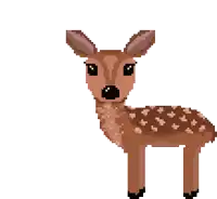 a pixel art illustration of a deer with a white background