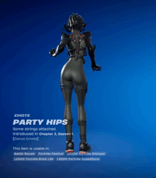 a screenshot of a video game that says party hips some strings attached introduced in chapter 2 season 1