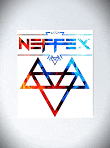 a colorful logo for neffex with a triangle