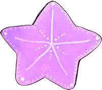 a purple starfish with white dots on it on a white background