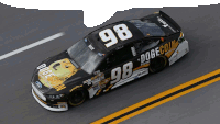 a dogecoin race car with the number 98 on the side