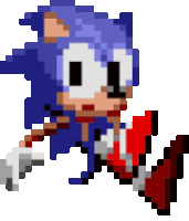 a pixel art of a sonic the hedgehog running