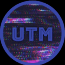 a blue circle with the word utm in the middle