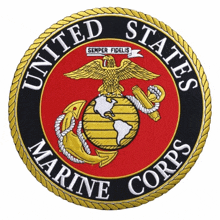 a united states marine corps logo with a globe and anchor