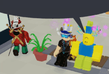 two roblox characters are talking to each other and one of them is wearing sunglasses