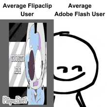 average flipaclip user and average adobe flash user meme