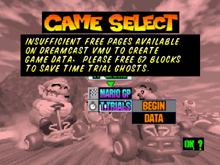a game select screen for mario gp