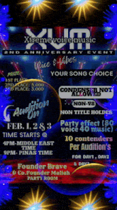 a poster for a xtreme voice music event