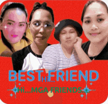 a group of women are posing for a picture with the words best friend on the bottom