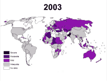 a map of the world shows the year 2003